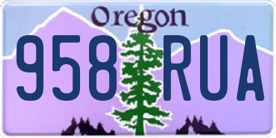 OR license plate 958RUA