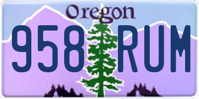 OR license plate 958RUM