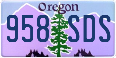OR license plate 958SDS