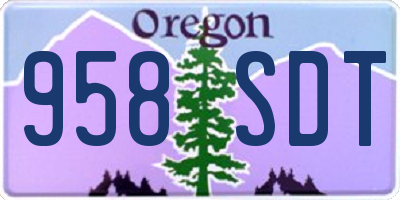 OR license plate 958SDT