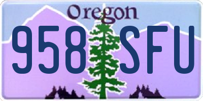 OR license plate 958SFU