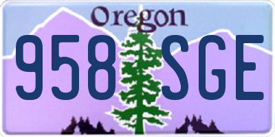 OR license plate 958SGE