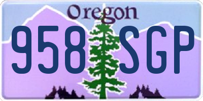 OR license plate 958SGP