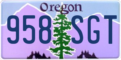 OR license plate 958SGT