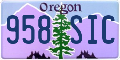 OR license plate 958SIC