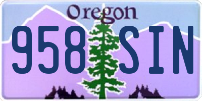 OR license plate 958SIN