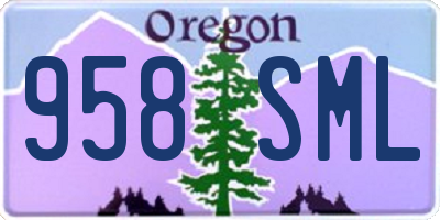OR license plate 958SML