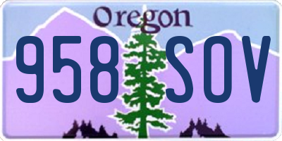 OR license plate 958SOV