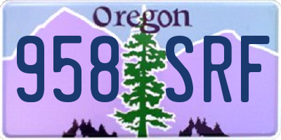 OR license plate 958SRF