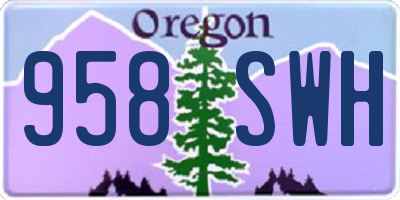 OR license plate 958SWH