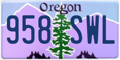 OR license plate 958SWL