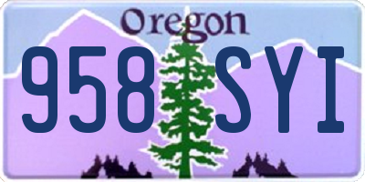 OR license plate 958SYI