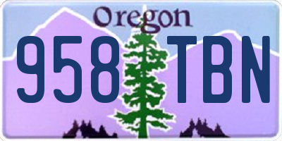 OR license plate 958TBN
