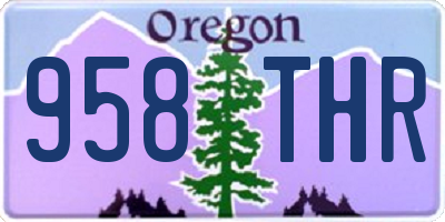OR license plate 958THR