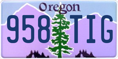 OR license plate 958TIG