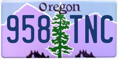 OR license plate 958TNC