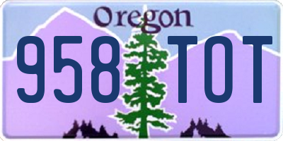 OR license plate 958TOT