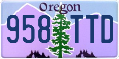 OR license plate 958TTD