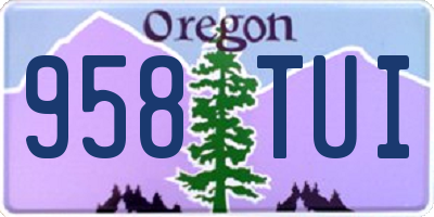 OR license plate 958TUI