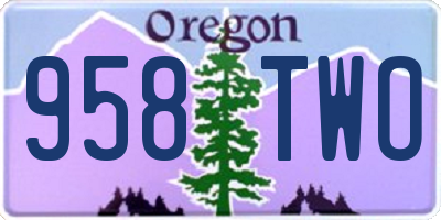 OR license plate 958TWO