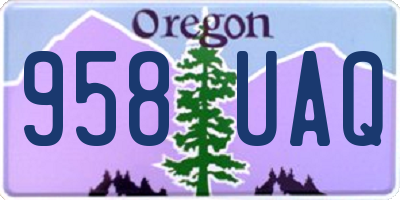 OR license plate 958UAQ