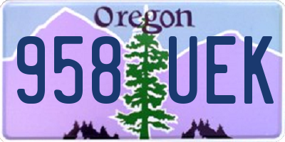 OR license plate 958UEK