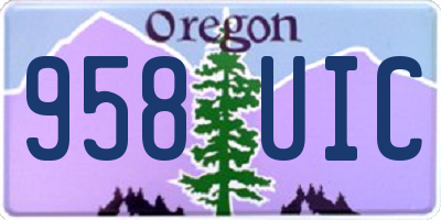OR license plate 958UIC