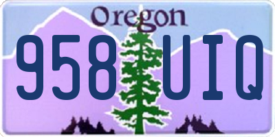 OR license plate 958UIQ