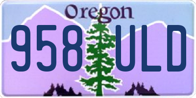 OR license plate 958ULD