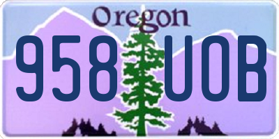 OR license plate 958UOB