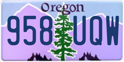 OR license plate 958UQW