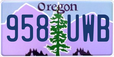 OR license plate 958UWB