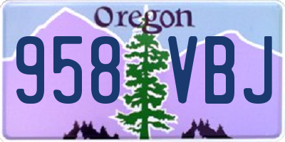 OR license plate 958VBJ