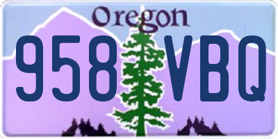 OR license plate 958VBQ