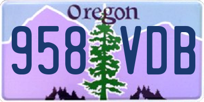 OR license plate 958VDB