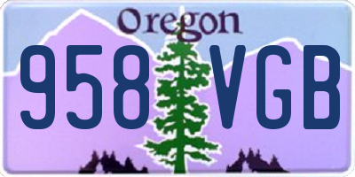 OR license plate 958VGB