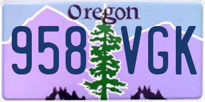 OR license plate 958VGK