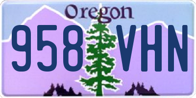 OR license plate 958VHN