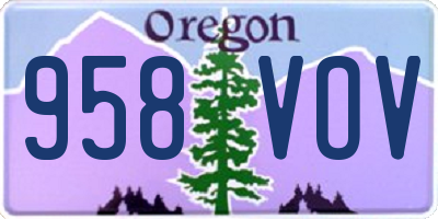 OR license plate 958VOV