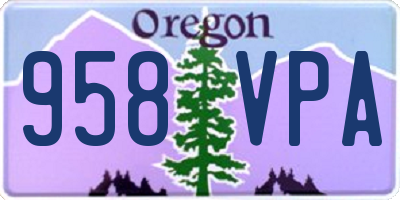 OR license plate 958VPA