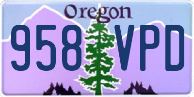 OR license plate 958VPD