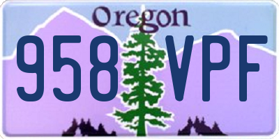 OR license plate 958VPF