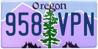 OR license plate 958VPN