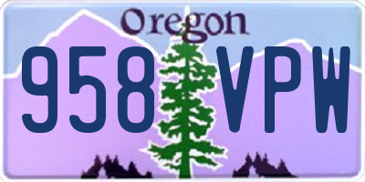 OR license plate 958VPW