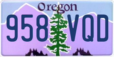OR license plate 958VQD