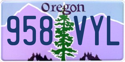OR license plate 958VYL