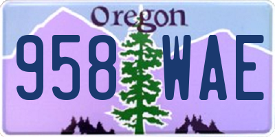 OR license plate 958WAE