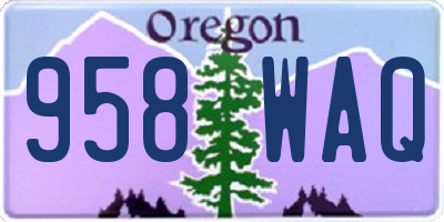 OR license plate 958WAQ