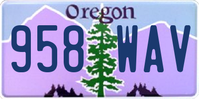 OR license plate 958WAV