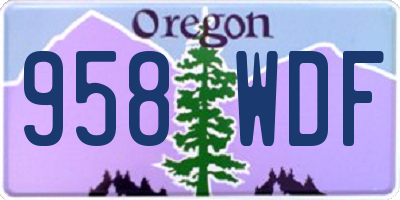 OR license plate 958WDF